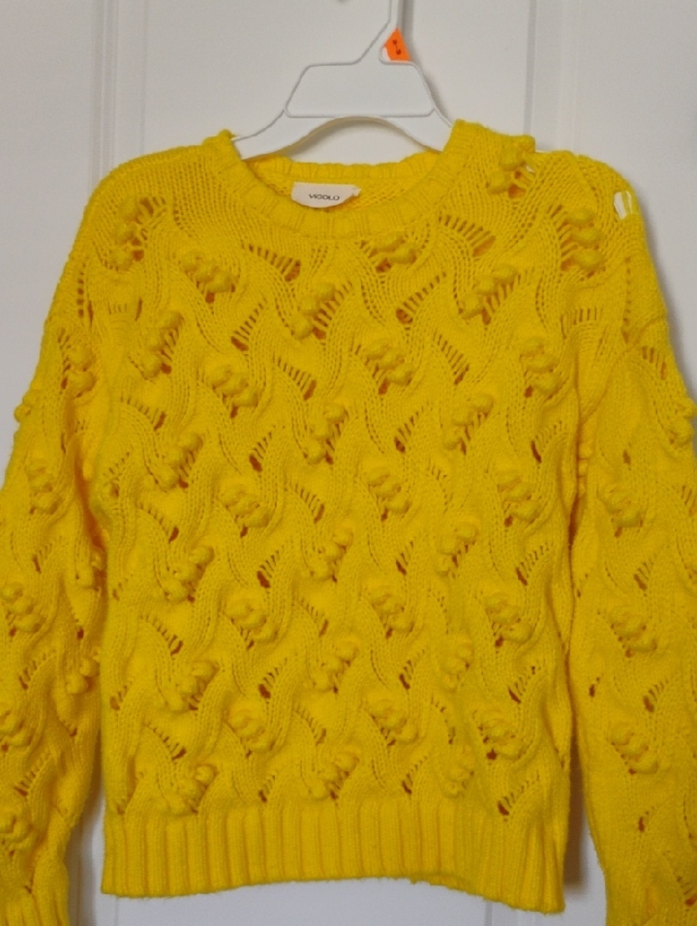 Vivid Yellow Textured Crewneck Sweater - Women